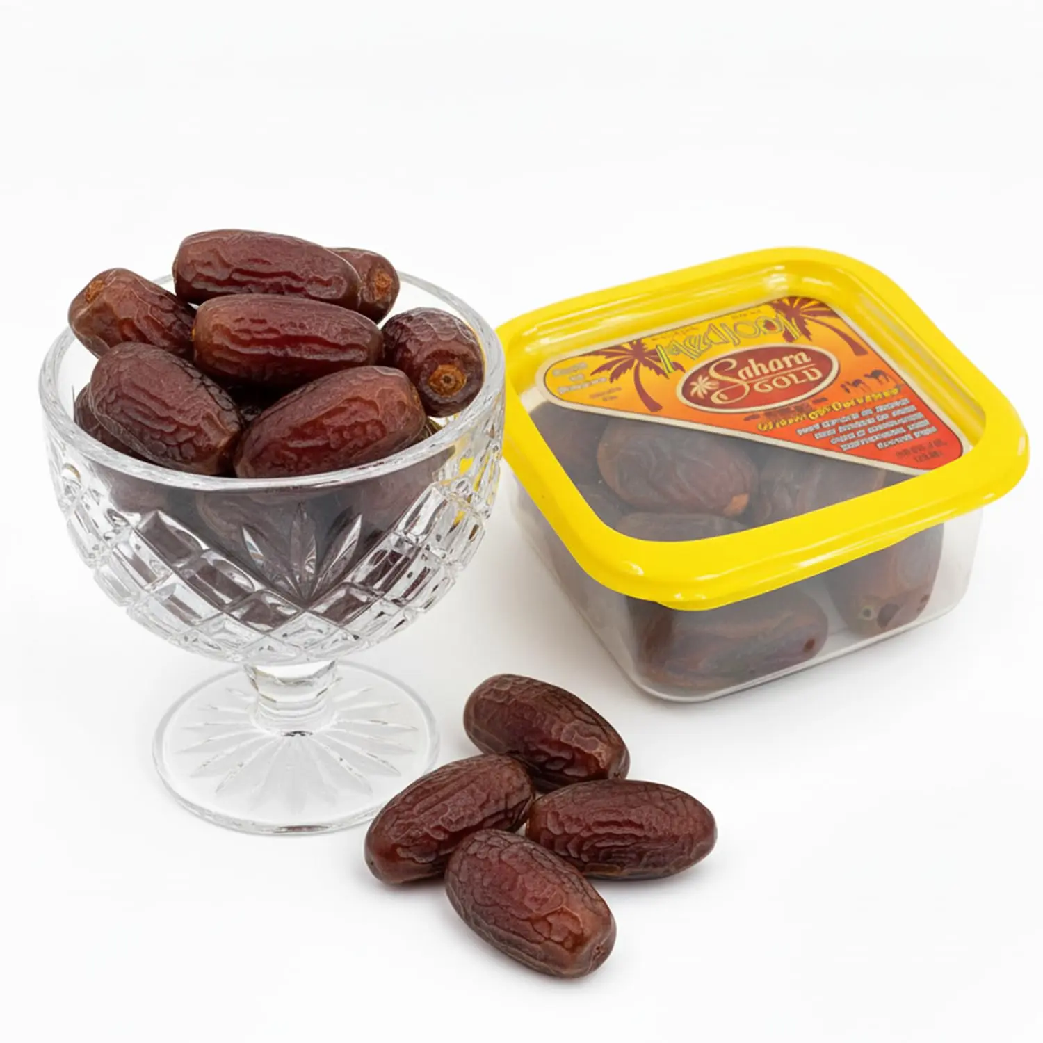 Sahara Gold Non Pitted Medjool Dates - Whole, Sticky, Gluten-Free Natural Sweet Fresh Dates Medjool - Soft, High Fiber Fruit - Perfect For Ramadam, Snacking, Baking & Smoothies, 8 oz (227 g)