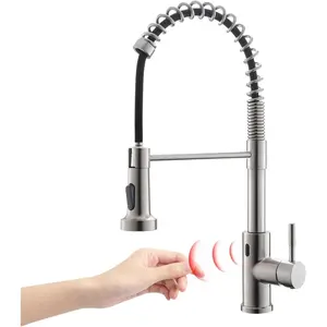 Touchless Faucet with Pull-Down Sprayer – Sensor, 20" Inches Hight Arch, Hands-Free Activated Single-Hole Faucet for Sink – Brushed Nickel