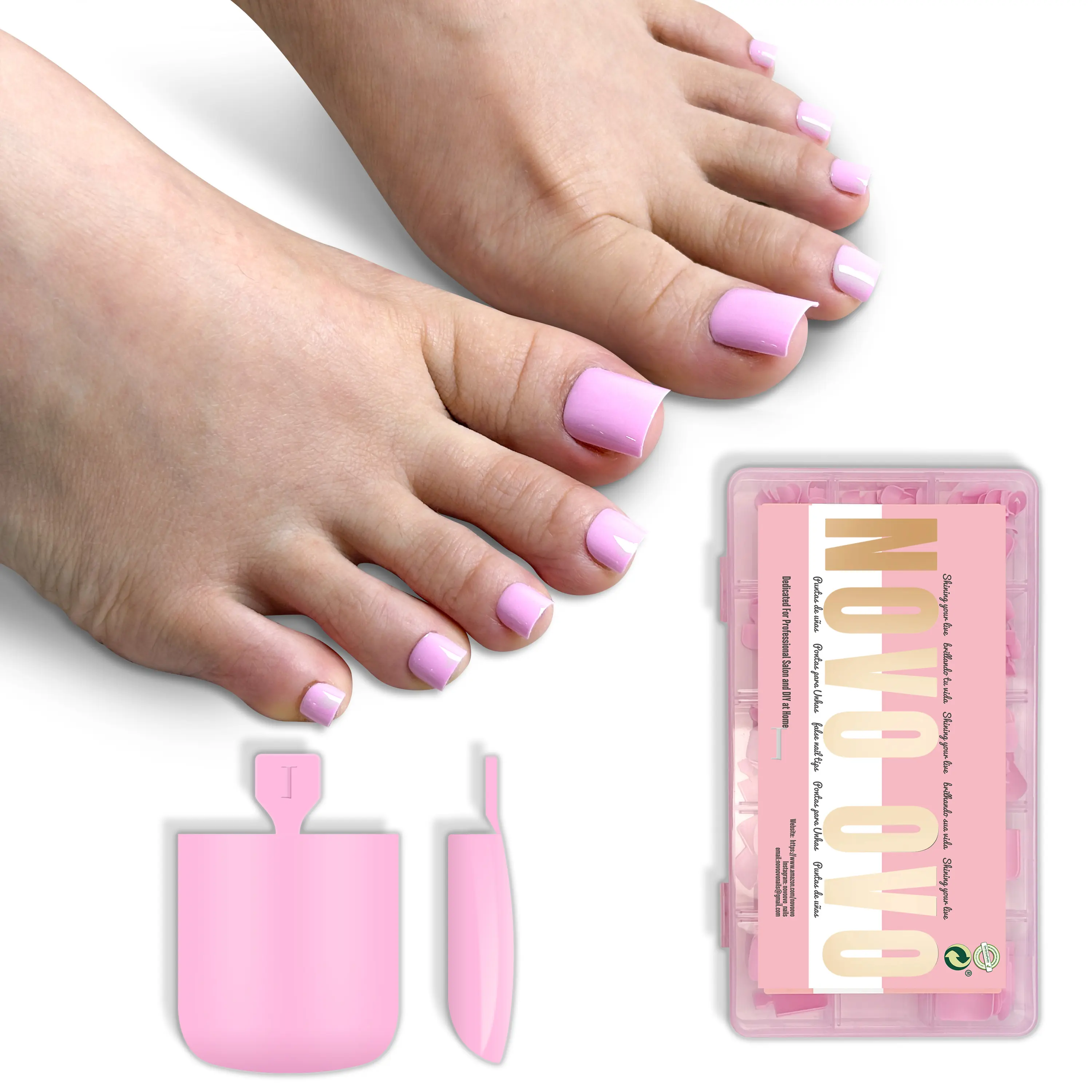 Sharp Square Pure Color Toe Pink