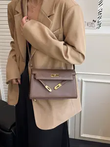 Women's Crossbody Shoulder Bag, Casual Fashion Commuter Essential, Small Square Handbag for Fall & Winter, Stylish Satchel, Flap Crossbody Purse