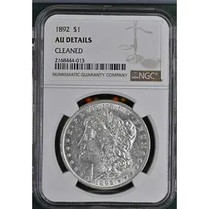 1892 MORGAN SILVER DOLLAR $1 NGC AU DETAILS CLEANED Certified Coin
