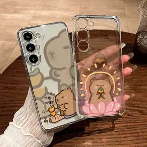 capybara Phone Case for use with Samsung galaxy S25 ultra 5G S24 plus S23 FE S22 S21 S30 Samsung galaxy A73A72A71A55A54A53A52A51A35A34A33A25A24A22A16A15A14A13A12for girlies cuteee critter Playful Shockproof phone case
