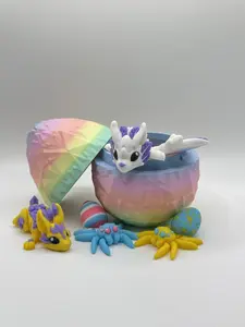 Easter Fidget Toy Gift Set – Articulated Bunny, Dragon, Spiders & Rainbow Egg