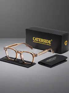 Classic Thick Frame Plain Glasses CP Temple Tips Minimalist Luxury Retro Style Individual Hip Hop Street Punk Look Unisex Fashion Frames For Road Trips Cycling Travel Music Festivals Beach Weddings Gatherings Street Photography Prop Gift Giving And Daily