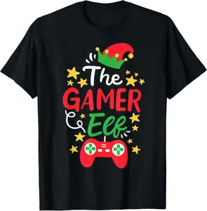 100% Cotton Gamer Elf Gaming Christmas T-Shirt
