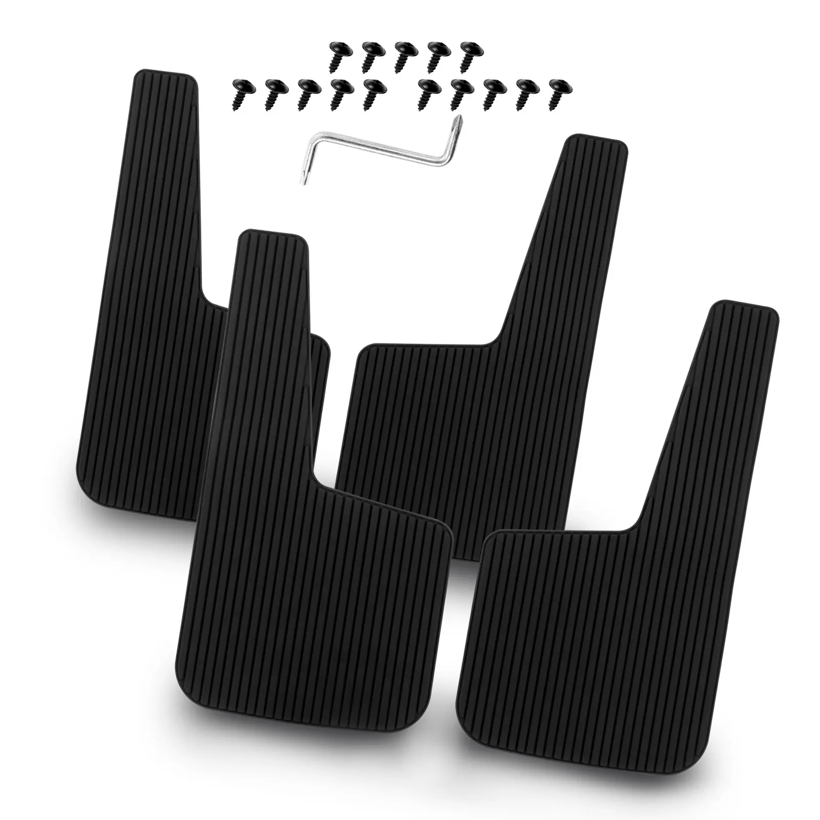 DREAMIZER 4PCS Black Mud Flaps Universal Rubber Front and Rear Side Splash Guards Mudflaps Mudguard Fender Flares with Hardware for Car Pickup Truck SUV Car Accessories In Tiktok Shop