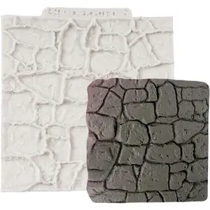 Rock Texture  Lace Mold Brick Wall Texture Fondant Molds Stone Texture Mold for Cake Decoration Cupcake Topper  Candy Polymer Clay Gum Paste Sugar Craft