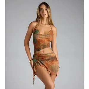 Desert Babe Abstract Cutout Mini Dress