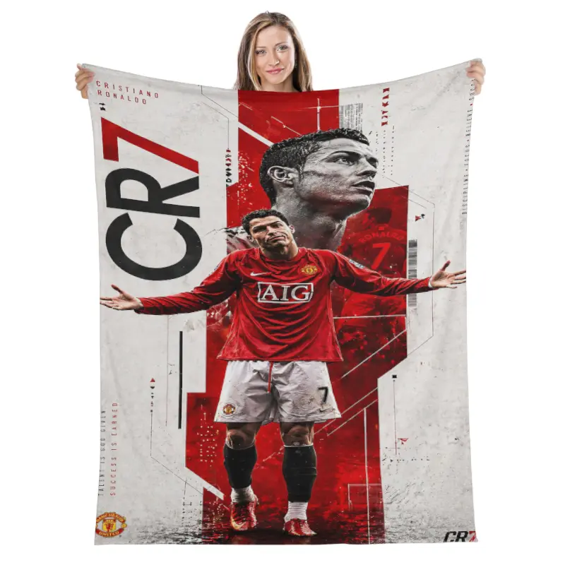 Football Superstar Flannel Adult and Children's Blanket Sofa Bed Decoration Blanket Portable Blanket Gift