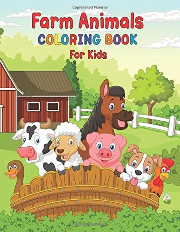 USED-Farm Animals Colouring Book for Kids: Fun Learning and Coloring Book For Kids, Cute Pigs, Cows, Horses, Goats, Ducks, Chickens And More | 8.5 x 11 | 30 Images by SA World (Paperback)