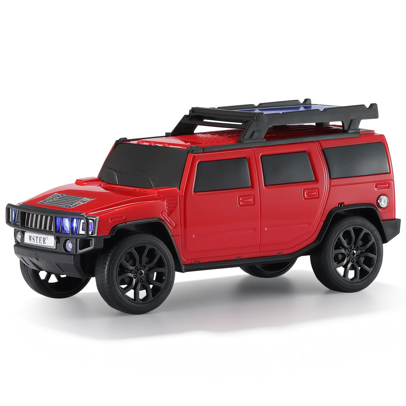 WSTER WS-696 Boxy SUV Inspired Off Road Car Model Bluetooth Speaker Solar Charging LED Light TWS Stereo FM Radio USB TF Card Portable Wireless Speaker for Indoor Outdoor Use Ideal Birthday Gift for Off Road Car Lovers