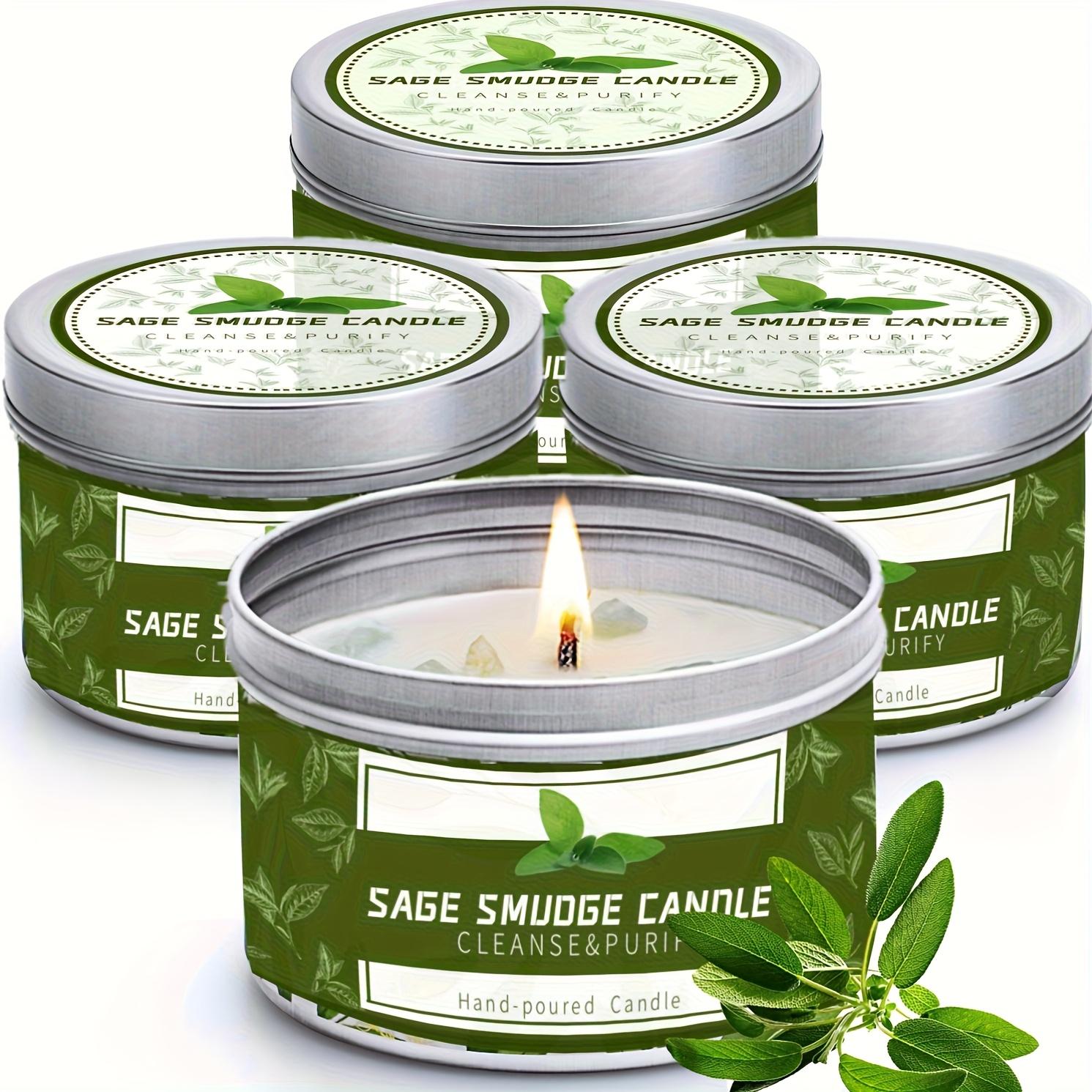 Sage & Palo Santo Purifying Aromatherapy Candle 2/4 Pack 3oz Soy Wax Tin Candle 24-Hour Long Burn Home Purification Meditation Housewarming Gift, decor Sage & Palo Santo Purifying Aromatherapy Candle 2/4 Pack 3oz Soy Wax Tin Candle 24-Hour Long Burn Home Purification Meditation Housewarming Gift, decor