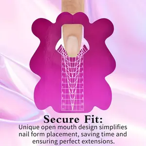 50pcs/100pcs Nail Form Sticky Nail Forms for Builder Gel Reusable Sturdy Nail Extension Forms Nail Forms for Acrylic Nails Builder Gel Nail Forms, Self-Adhesive Paper Nail Forms Molds Builder Nail Art Tools
