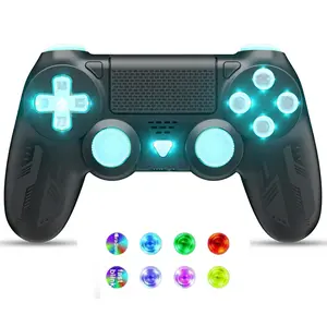 Wireless Controller for PS4,with Custom LED Light - Compatible with Playstation 4/Slim/Pro, for Remote Joystick Ps4 Support Turbo/Dual Vibration/6-Axis Motion Sensor/ Touch Pad