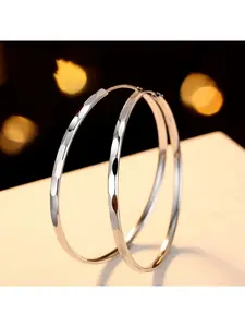 Fashionable Large Sterling Silver Hoop Earrings for Women, Trendy Premium Circular Ring Style New Arrivals