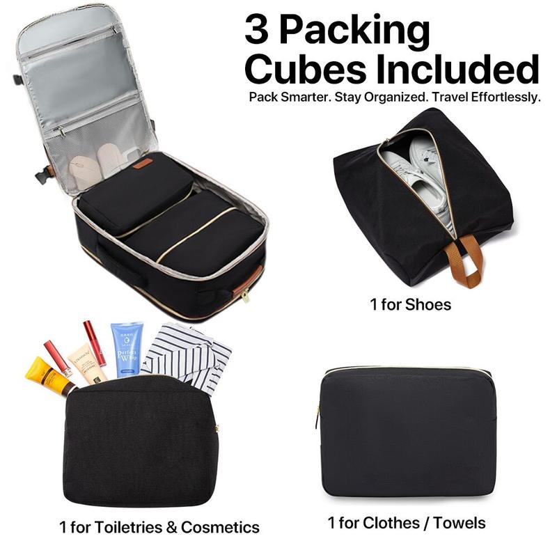 40L Airline Approved Travel Backpack with 16 Pockets TSA 180° Laptop Compartment Waterproof 3 Packing Cubes Replaces 20" Suitcase Ideal for 3-7 Day Trips Christmas Gift Ideas 40L Airline Approved Travel Backpack with 16 Pockets TSA 180° Laptop Compartment Waterproof 3 Packing Cubes Replaces 20" Suitcase Ideal for 3-7 Day Trips Christmas Gift Ideas