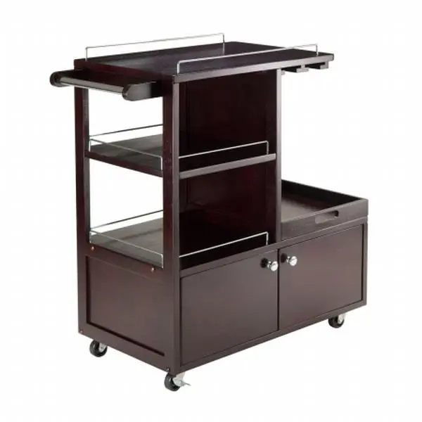 212 MAIN Galen Mobile Entertainment Cart - Adjustable Sideboard Cabinet, Modern Storage, Space Saving Indoor Unit with Cupboard Storage, Modern Storage Cabinets