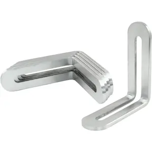 8Pcs Stainless Steel Adjustable L-Bracket 55 x 55 x 3mm L-Shape Corner Brace with Slot, L-Shaped Shelf Bracket with Screws for Wooden Furniture Cabinet, Silver