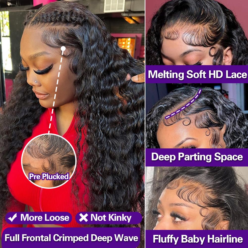 [NEW] Bling Hair Deep Wave 13x6 HD Lace Frontal Wig Water Wave HD Transparent 13x4 Deep Curly Lace Frontal Human Hair Wigs For Women TikTokShopHolidayHaul
