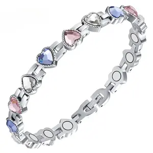 Magnetic Bracelets for Women, Titanium Steel Magnetic Bracelet with Neodymium Magnets & Sparkling Crystals, Jewelry Gifts SpringStatements men party perfect family healing durable stylish fashion affordable elegant wedding engagement promise ring chunky