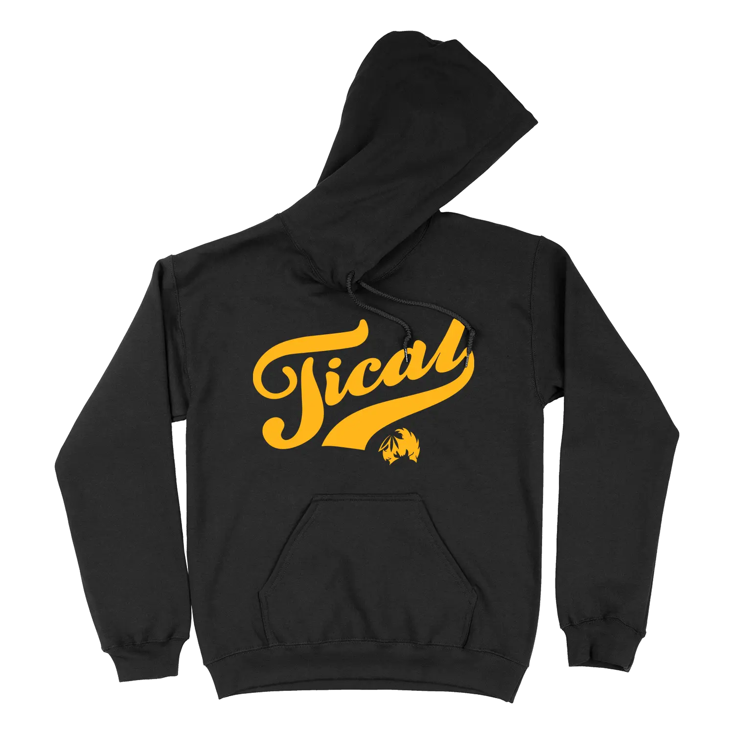 Casual Black & Yellow Letter Print Graphic Hoodie Unisex Fleece Pullover Sweatshirt Comfortable Daily Wear Streetwear Top