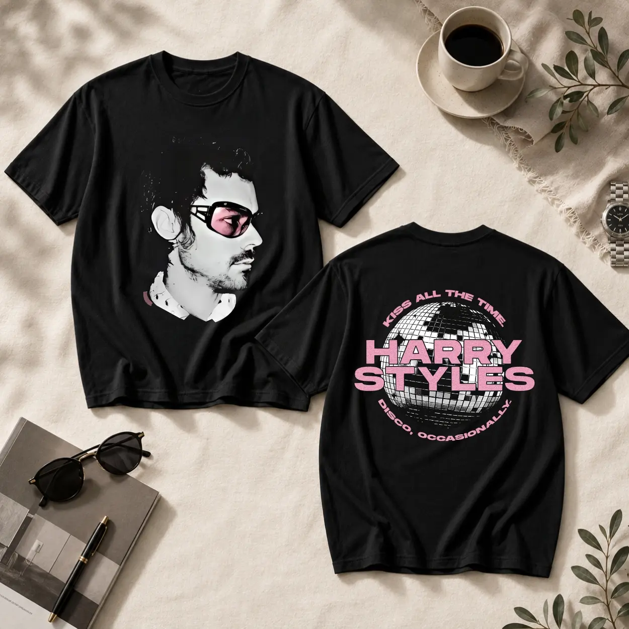 Harry Styles Tour 2026 TShirt, 2 Sided Concert Graphic Tee, Double Print Music Fan Shirt, Tour Night Outfit for Girls Women, Pop Music Fan Collection