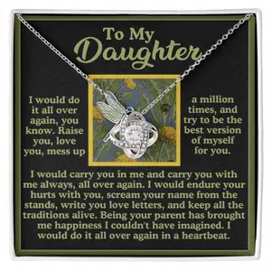 Gift for Daughter - All Over Again - Love Knot Pendant Necklace, Perfect for Birthday, Christmas, Graduation, Elegant & Trendy Necklaces for Every Occasion - Perfect for Gifts, Daily Wear, or Special Events | Shop Now!