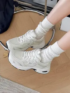 Women's Casual Sporty Shoes, Preppy Single Shoe Dad Sneakers, Argo Wedge Thick Sole Height Increase Student Shoes, Outdoor Walking Running Shoes, Height Increasing Sneakers