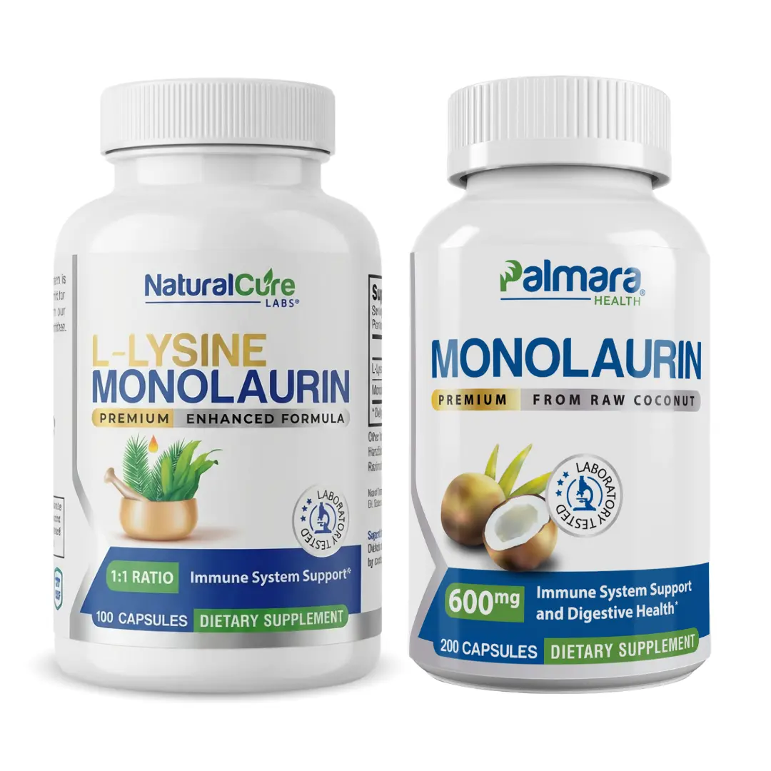 L-Lysine with Monolaurin & Premium Monolaurin 600mg – #1 Combo for Immune Strength and Digestive Health