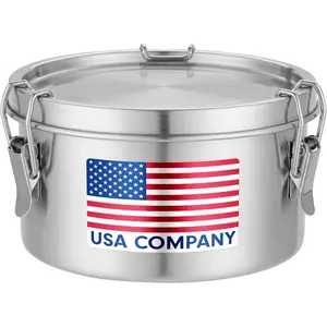 EVERUSELY Stainless Steel Food Storage Container with Lid - 27 oz / 0.8 L - Stackable Leakproof Meal Prep Tin - Reusable Travel Lunch Box - USA Company