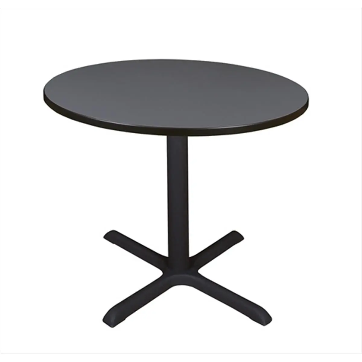 Regency 36 In. Round Cane X-Base Commercial Lunchroom Table - Grey, Solid Steel Legs, Adjustable, Stain Proof, Reduces Bumps & Bruises, Ideal for Restaurants, Training Rooms