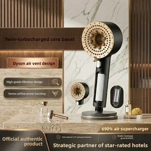 New dual-turbo shower head with powerful spray, high-pressure large-flow shower set for bathing