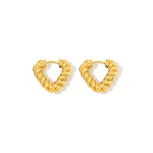 Gold Twisted Triangle Hoops