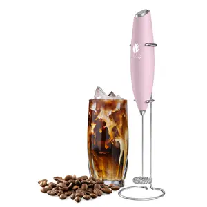 Bean Envy Handheld Milk Frother (Pink)  Perfect for Cappuccinos, Lattes and more!