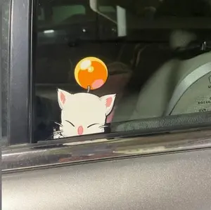 Cute Moogle Peeker Peeking Decals Bumper Sticker For Car Laptop