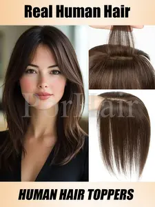 Brown Clip in Human Hair Toppers For Women Human Hair Extensions Real Human Hair 7cmx11cm Straight Clip In Hairpieces Natural Black Blonde Brown Hair pieces Clip In Topper Hair