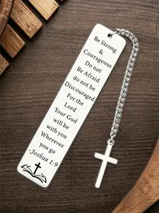 Joshua 1:9 'be Strong & Courageous' Christian Bookmark, Inspirational Bible Verse Bookmark, Perfect Gift for Christians, Faithful Reminder, Book Accessories