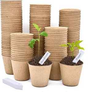 2025 Biodegradable Peat Pots for Seedling - 120 Pack 3.15 inch Biodegradable Plant Seed Starters Kits with 30 Plant Labels, Garden Germination Nursery Pots for Flower Vegetable Seed Germination