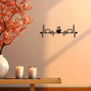 1pc Coffee Metal Wall Art, Coffee Statue Mural, Perfect for Cafe Corner, Breakfast Nook, Lounge Decor, Coffee Lovers Day Decor, Ideal Gift for Coffee Enthusiasts