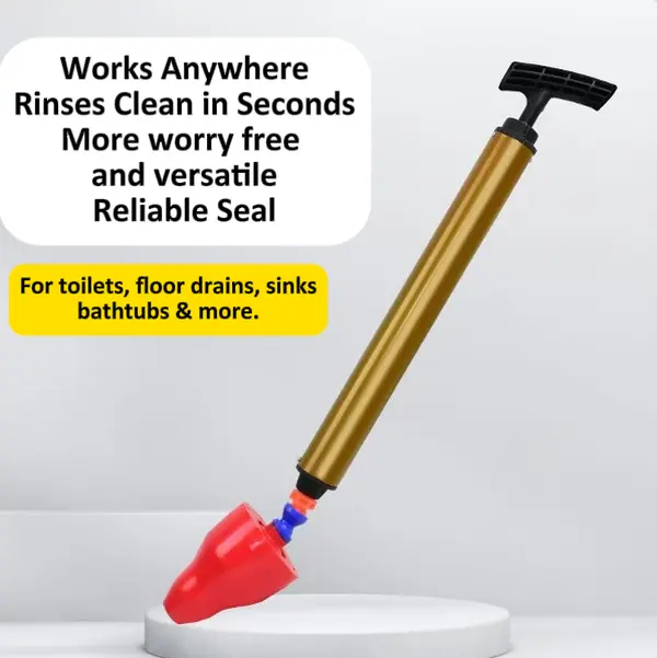Toilet Plunger - 3D High-Pressure Air Drain Blaster, Red Handheld Bathroom Cleaning Tool for Toilet & Shower Drain Clog Removal