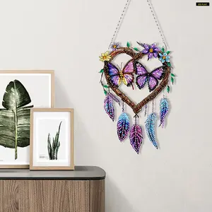 2D Flat2D Flat DIY Diamond Painting Set Hanging Diamond Art Kits Dream Catcher Rhinestone Diamond Art Window Pendants Window Hanging Art fDiamond Painting Kit is Suitable for Decorations. Create Unique DIY Handicrafts, Making Gifts Distinctive and Unique!