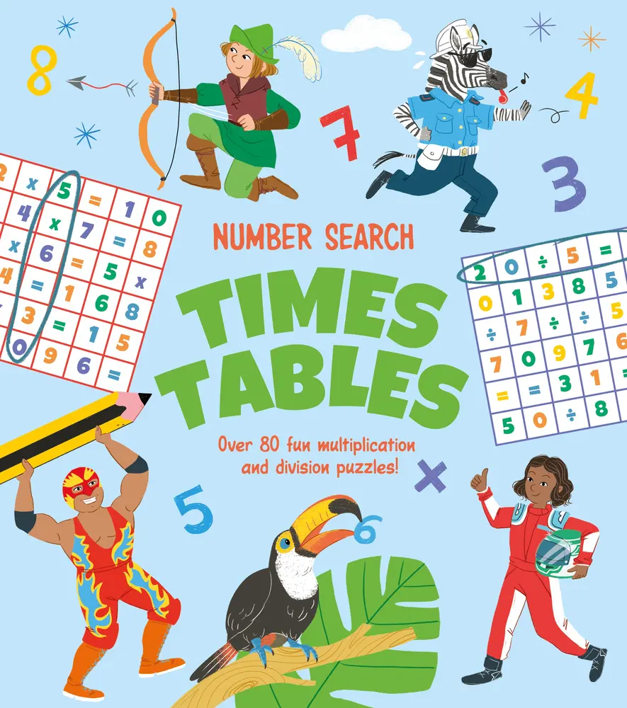 USED-Number Search: Times Tables: Over 80 Fun Multiplication and Division Puzzles! by Savery, Annabel (Paperback)
