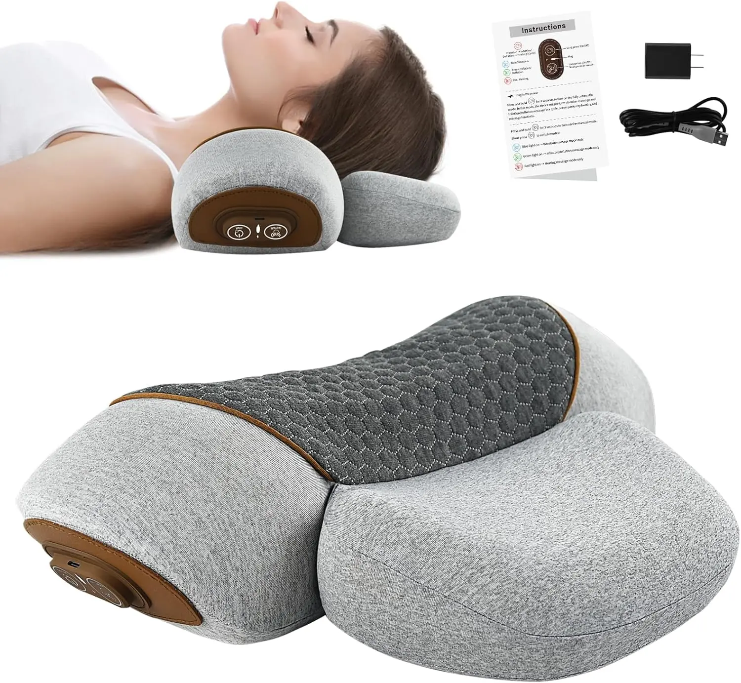 3 in 1 Neck Massager Pillow with Heat, Pillow Massage Neck Hump Support, Shiatsu Back Shoulder Massager with Kneading, Heating & Vibration for Relaxation and Comfort - TikTok Shop 3 in 1 Neck Massager Pillow with Heat, Pillow Massage Neck Hump Support, Shiatsu Back Shoulder Massager with Kneading, Heating & Vibration for Relaxation and Comfort - TikTok Shop