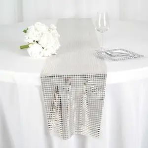 Mirror Foil Table Runner 12"x108" Silver - Shiny Metallic Table Decor for Events