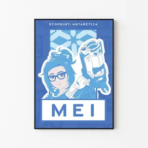 [New Gaming Decor - Sale Up To 40%] [Unframe] Mei Ecopoint Antarctica Poster, Overwatch Character Wall Art, Snowy Sci-Fi Artwork, Gaming Room Decor, Hero Shooter Fan Gift