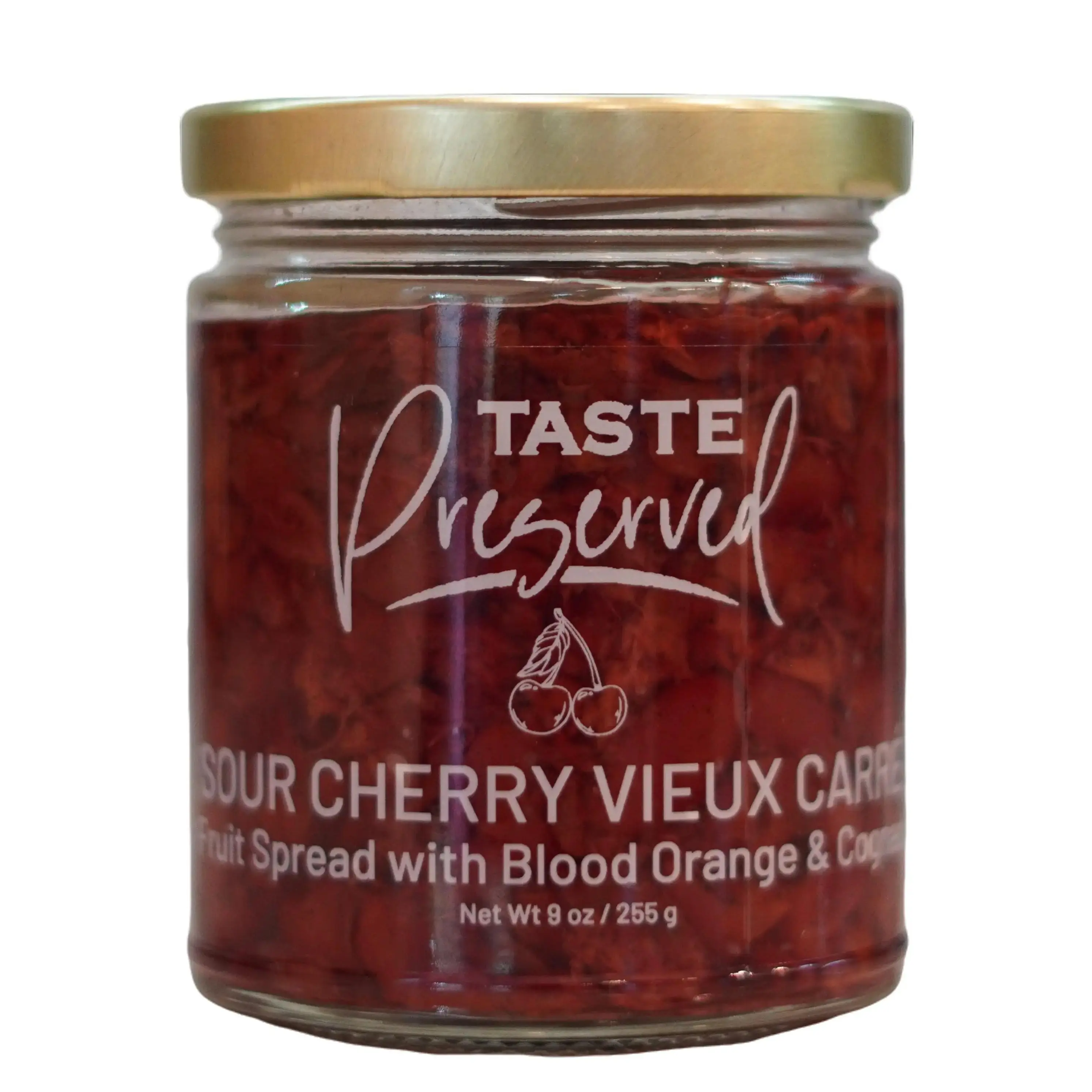 Taste Preserved Sour Cherry Vieux Carré Fruit Spread - Real Fruit with Agave Nectar, No Sugar
