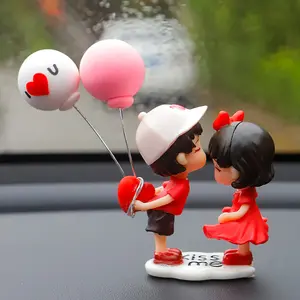 Car Accessories Cute Cartoon Couples Action Figure Figurines Balloon Ornament Auto Interior Dashboard for Girls Gifts Drop 2026 For your cars