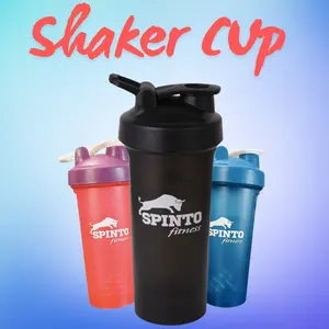 Leakproof Protein Shaker Cup for Gym & Sports | SPINTO Durable Mixer Bottle for Pre-Workout & Post-Workout Drinks | Portable Fitness Hydration Bottle