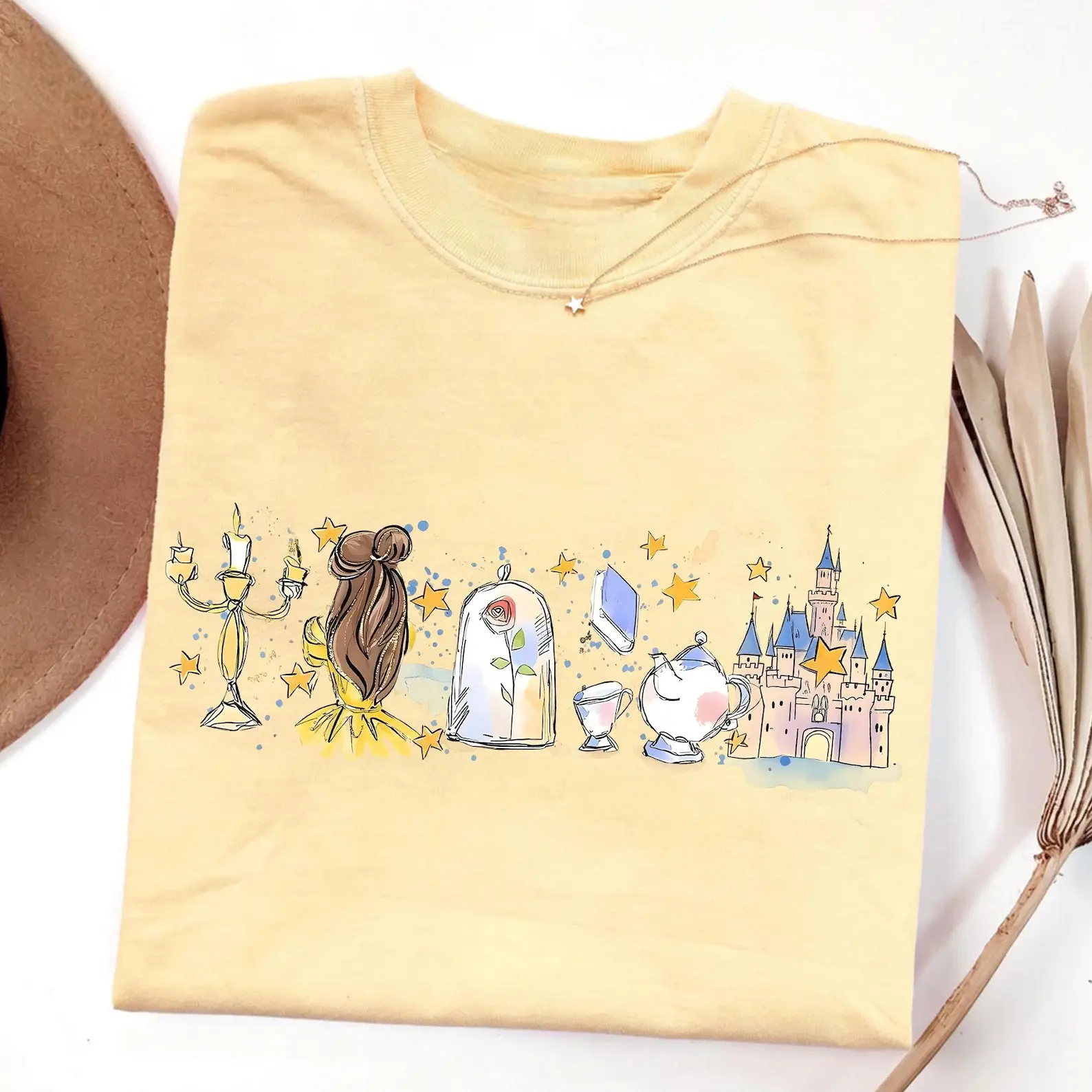 WDW Beauty and the Beast Shirts, Tale as Old as Time WDW Princess Tee, Magic Kingdom, Vintage Watercolor Girly Aesthetic