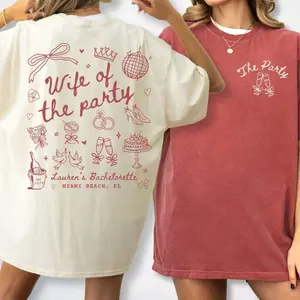 Comfort Colors® Wife of The Party Bachelorette Party Matching Shirts Bridesmaid Proposal Gift, Custom Getting Ready Bridal Party Tshirts